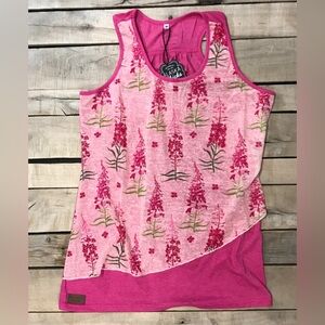 NWT Alaska Chicks Brand Pink Fireweed Tank Top Size Medium